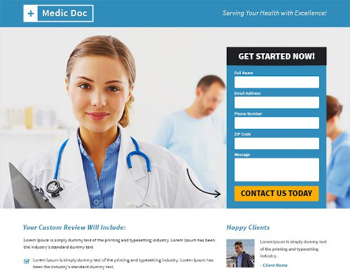 doctor landing page